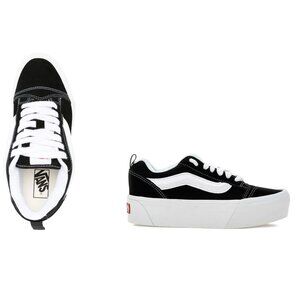 Vans Knu Skool shoes, suede, in black and true white, men's 6, women's 7.5